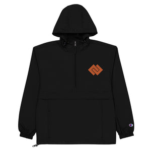 DD Black / Orange Embroidered Champion Packable Jacket